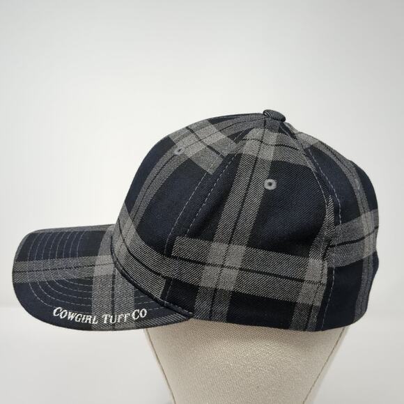 Cowgirl Tuff Co Fitted Baseball Cap Multi XL Vented Holes Plaid Flexfit Yupoong - Picture 3 of 9